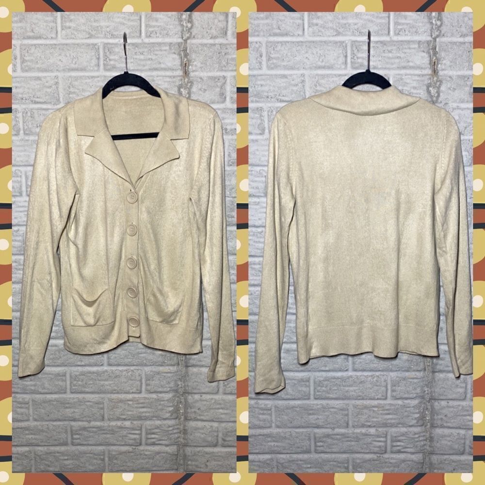 💙BHS Cream Button-up cardigan Women's Size 10